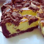 baked cheesecake with chocolate crumbles