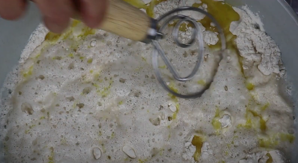 add the melted butter