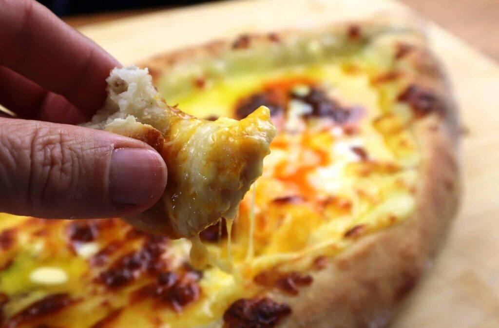 adjaruli khachapuri with sourdough