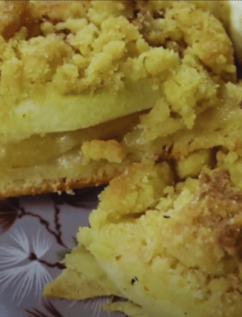 authentic German apple cake with streusel topping