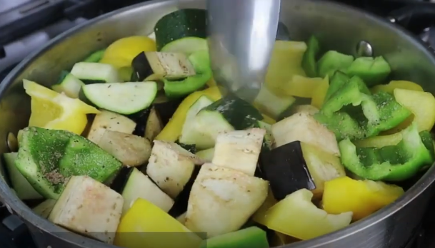 chunky vegetables fried for the ratatouille