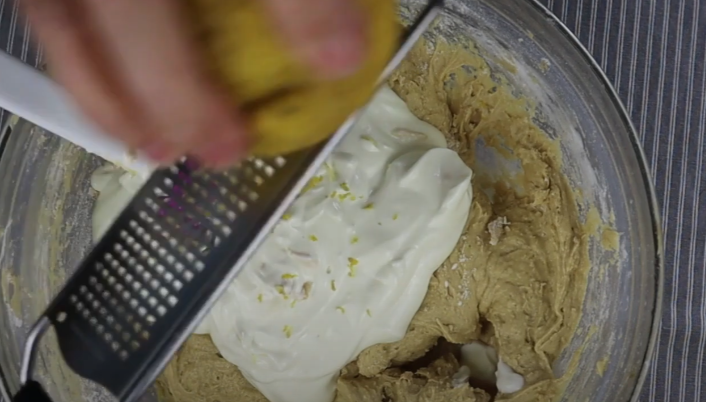add lemon zest and yogurt