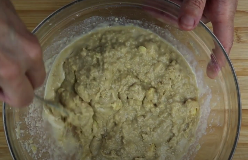mix batter with a butter knife