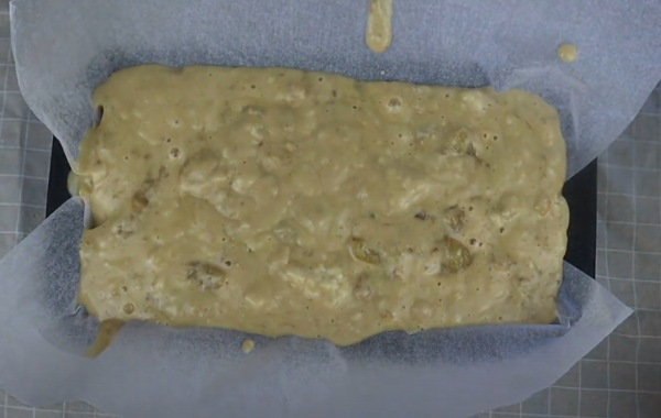 fill the batter into the loaf pan