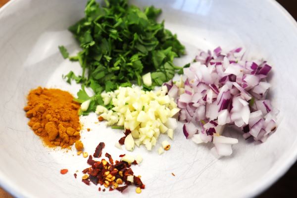 ingredients for Indian style fritters
