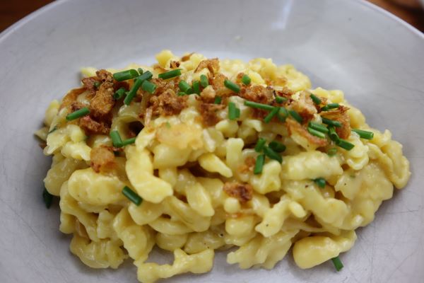 German cheese spaetzle with garnish