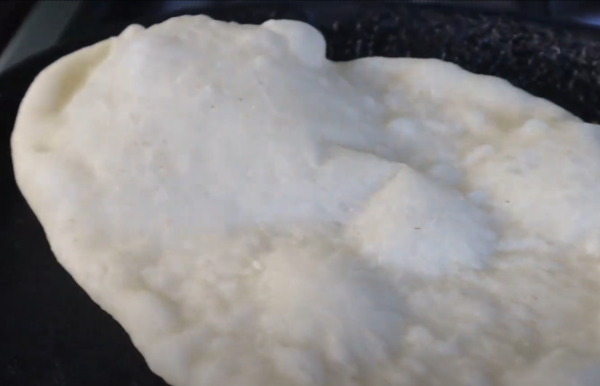 fry naan bread in a cast iron pan