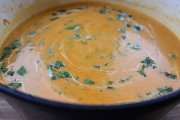 serve the butternut squash soup