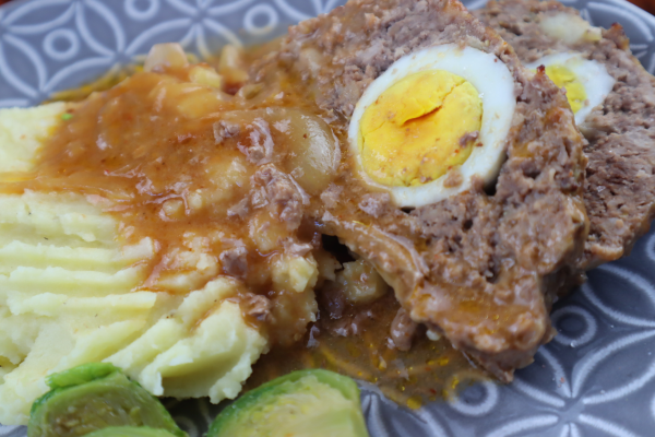 serve the meatloaf with mashed potatoes and vegetable
