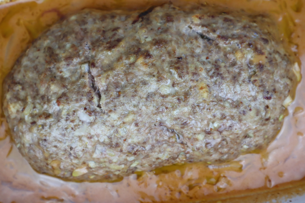 baked German meatloaf with gravy